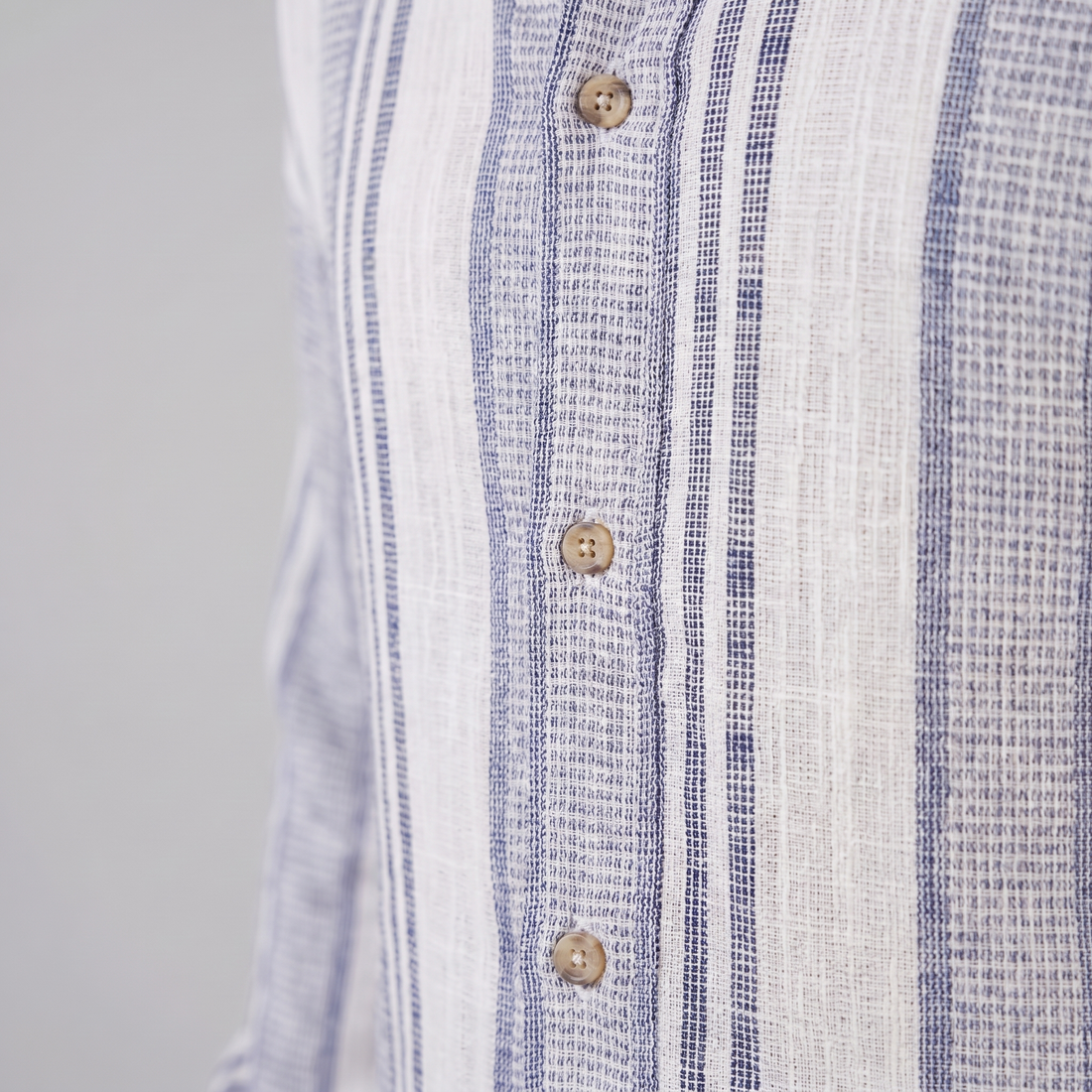 Men's Textured Stripe Button-Up Summer Shirt