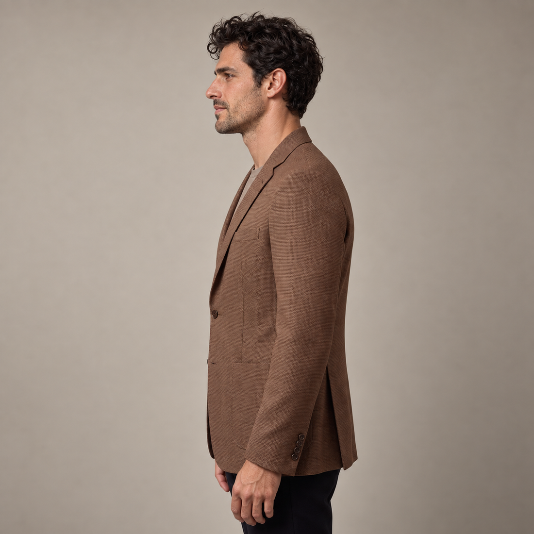Men's Textured Two-Button Blazer