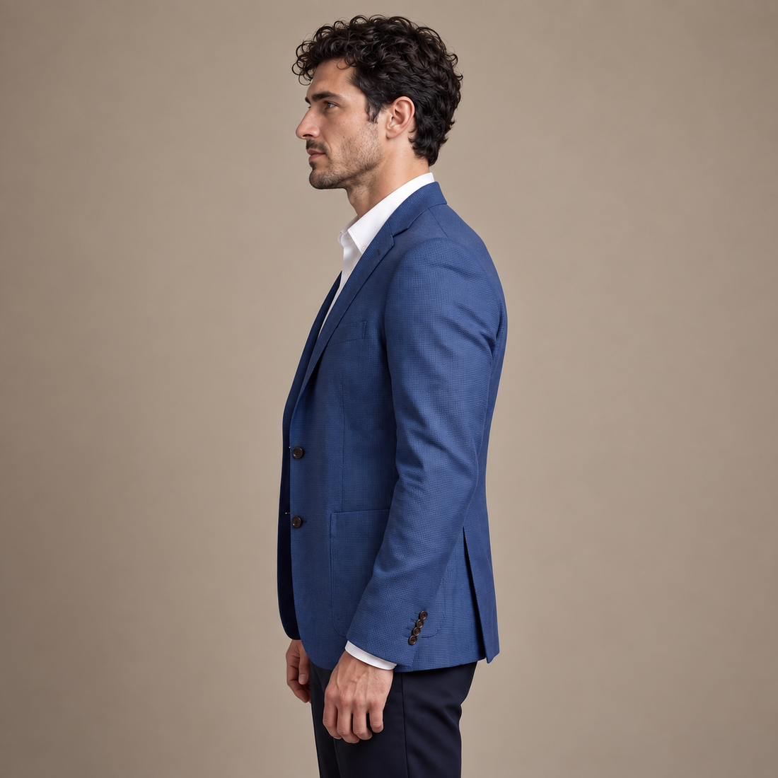 Men's Textured Two-Button Blazer
