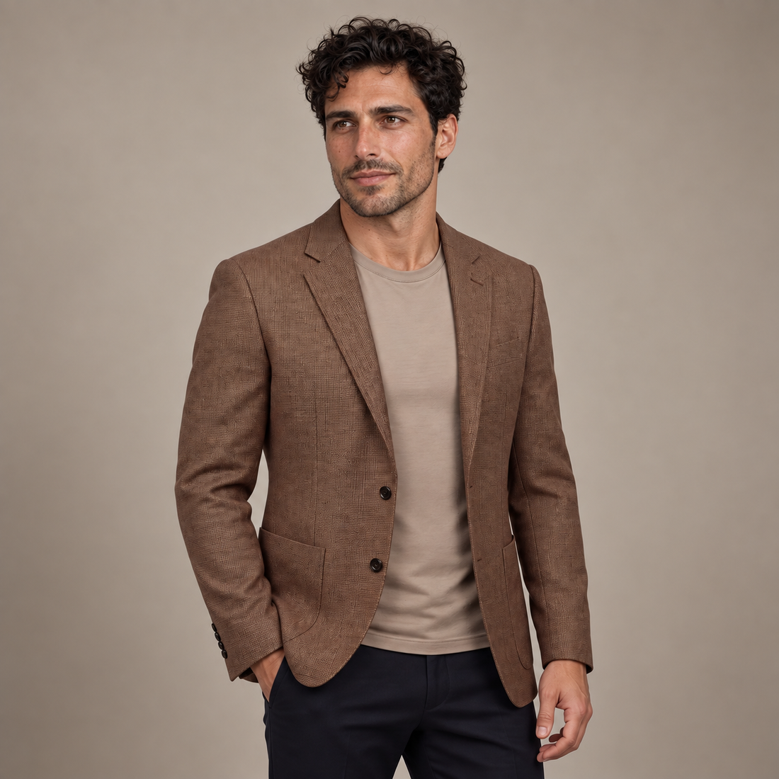 Men's Textured Two-Button Blazer