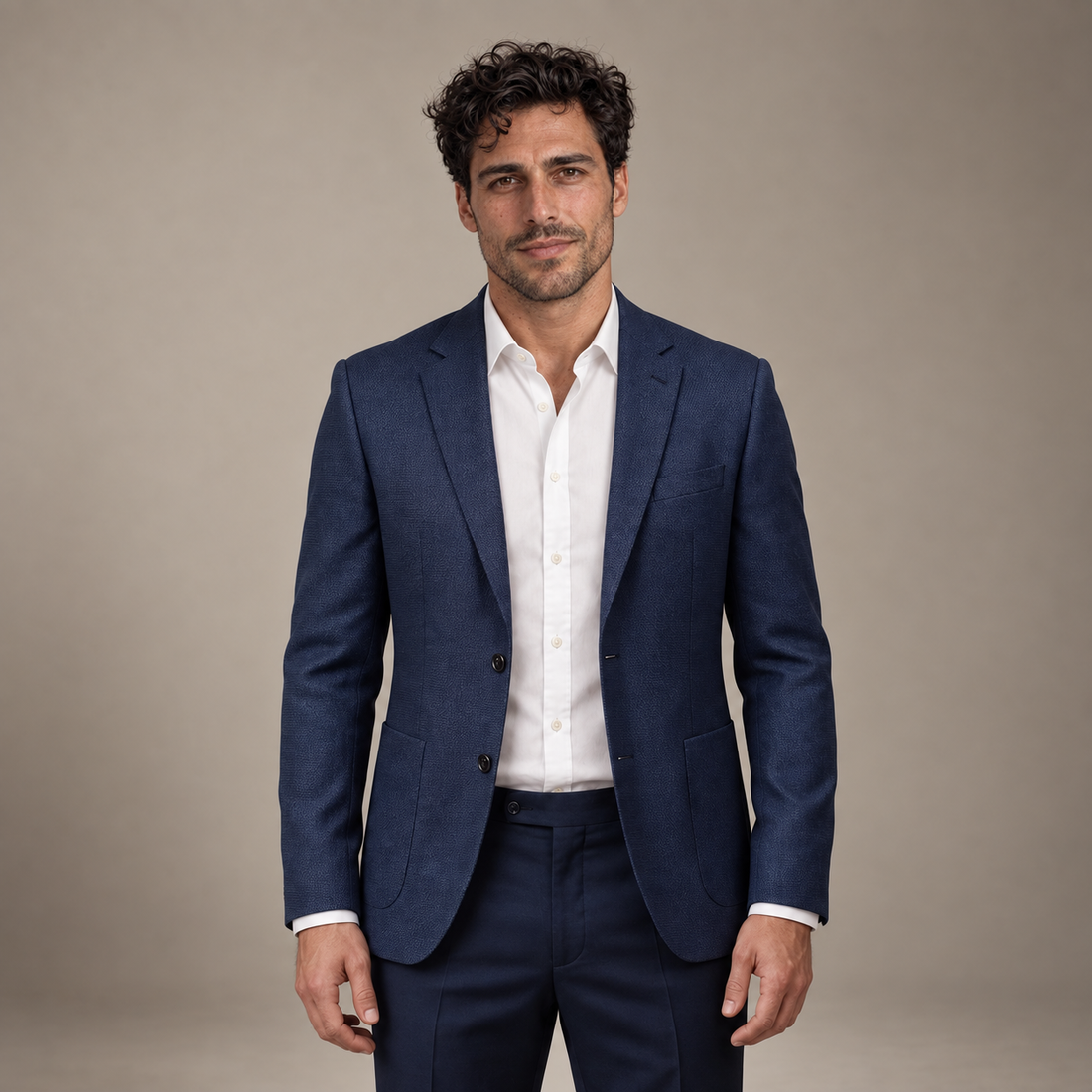 Men's Textured Two-Button Blazer