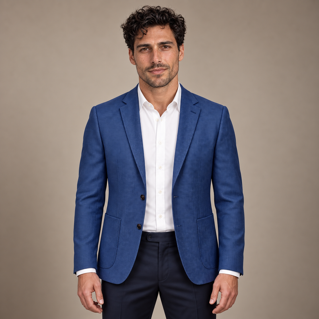 Men's Textured Two-Button Blazer