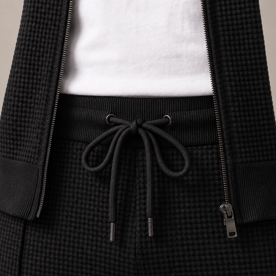 Men's Textured Zip Jacket Trouser Set