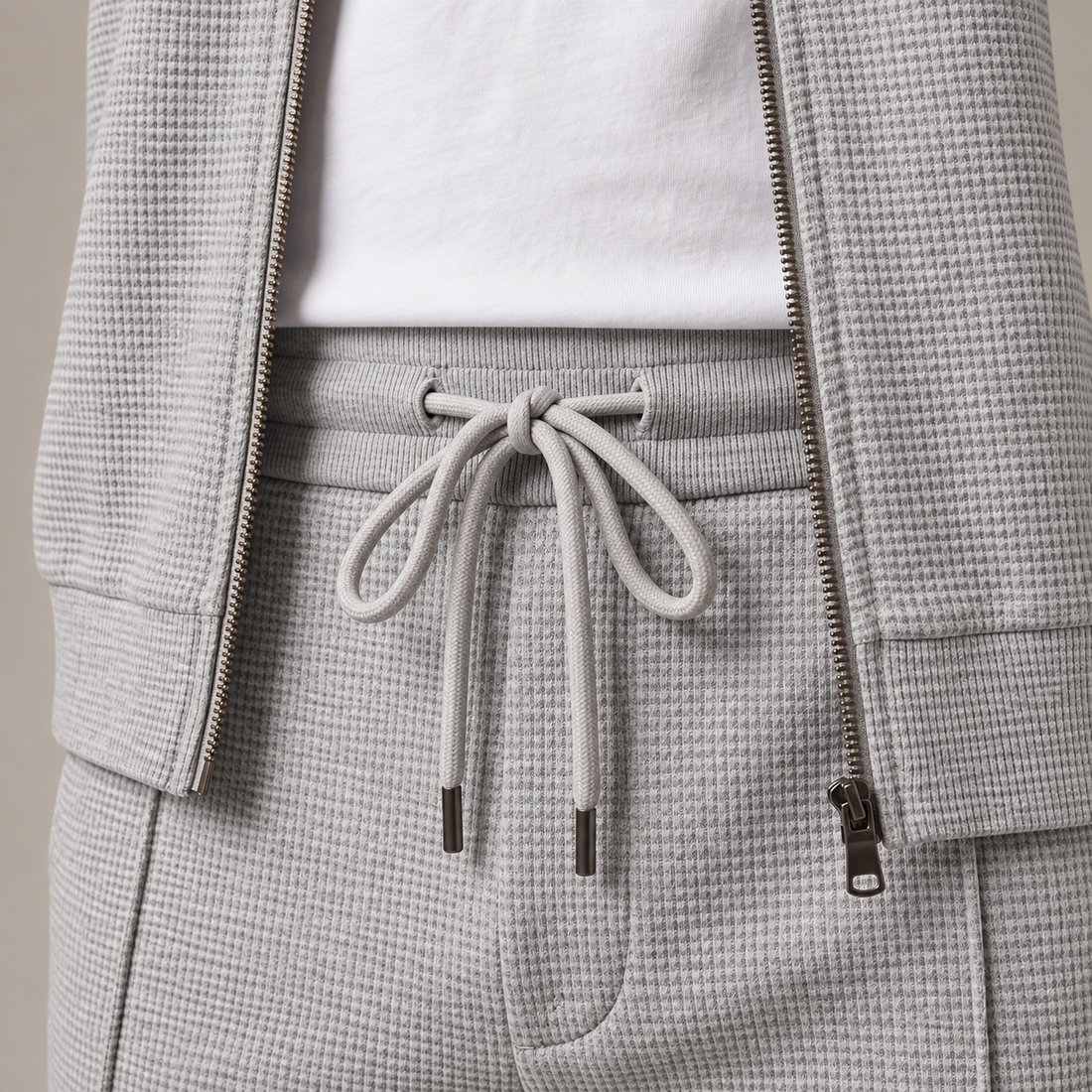 Men's Textured Zip Jacket Trouser Set