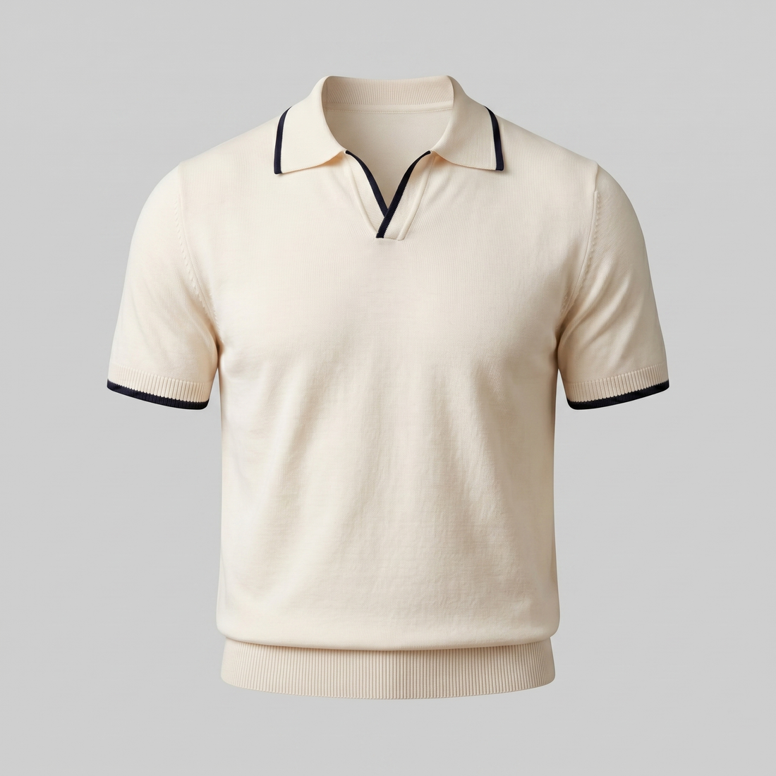 Men's Tipped Open-Collar Knit Polo