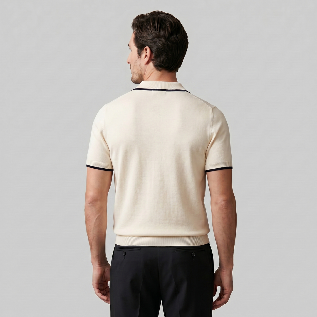 Men's Tipped Open-Collar Knit Polo