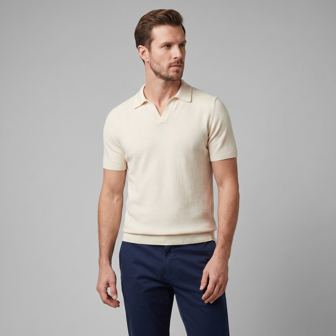 Men's V-Neck Summer Polo
