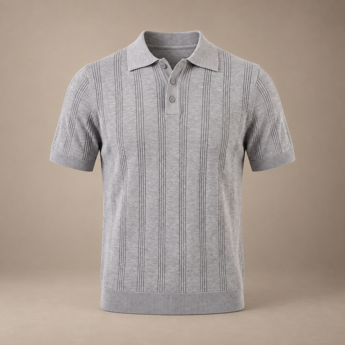 Men's Vertical Stripe Knit Polo