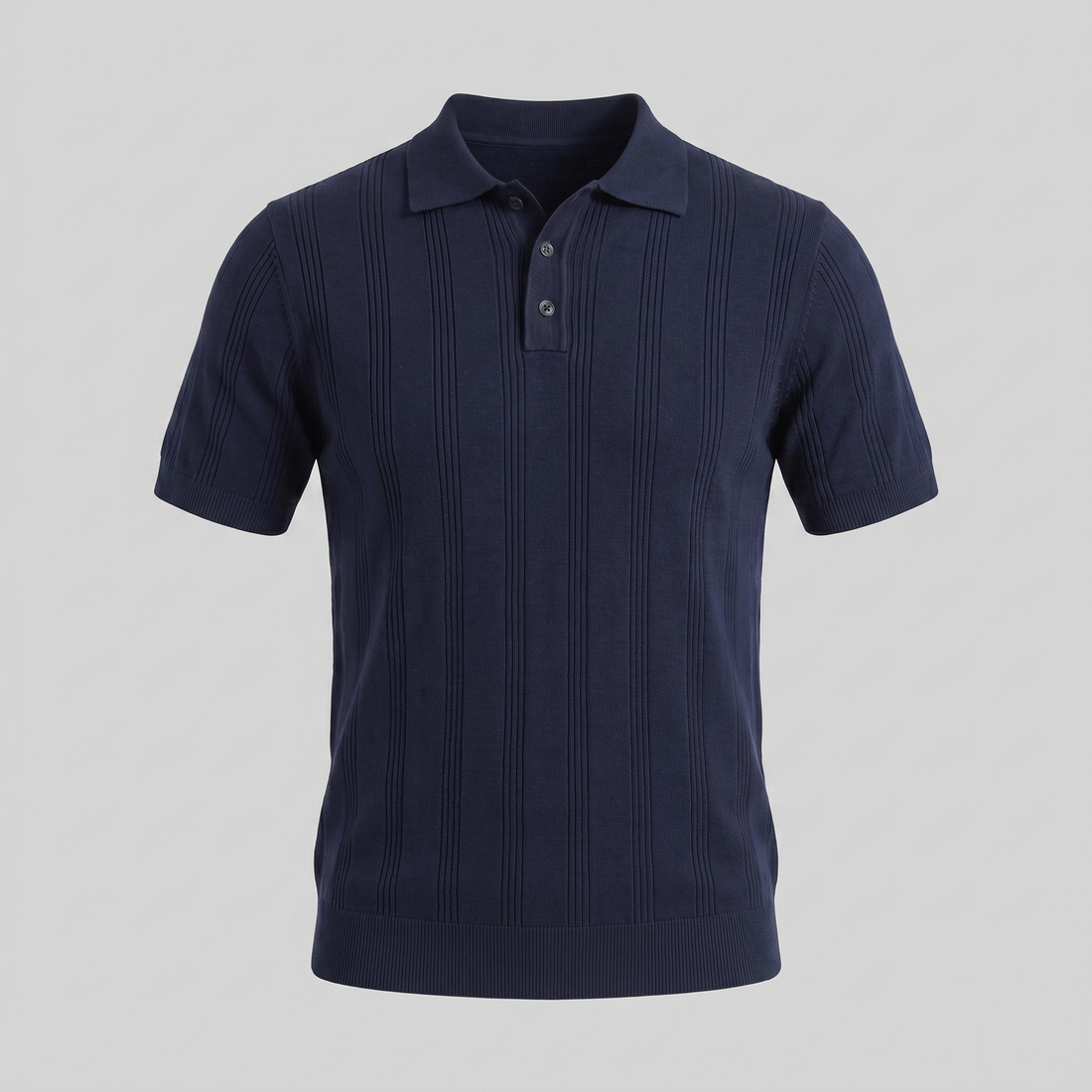 Men's Vertical Stripe Knit Polo