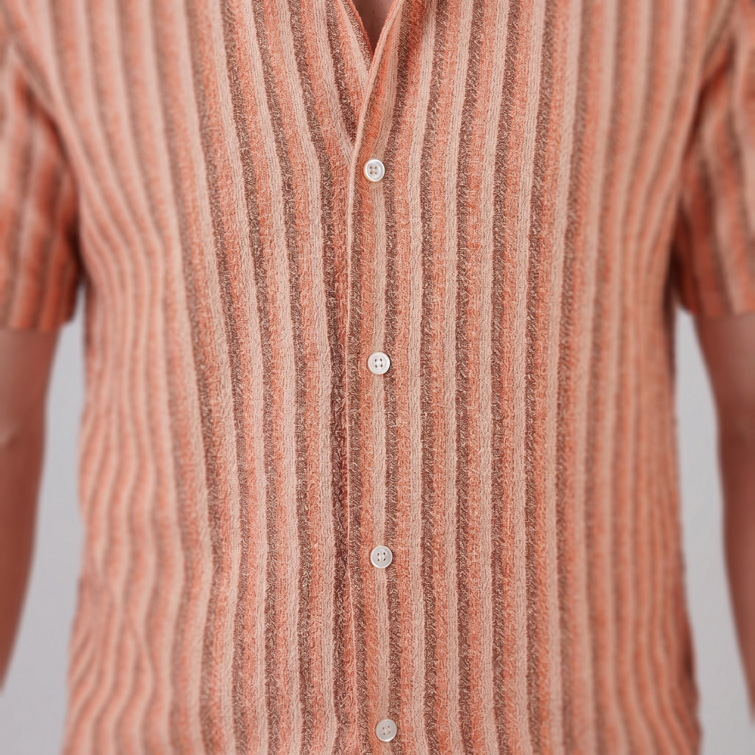 Men's Vertical Stripe Knit Resort Shirt