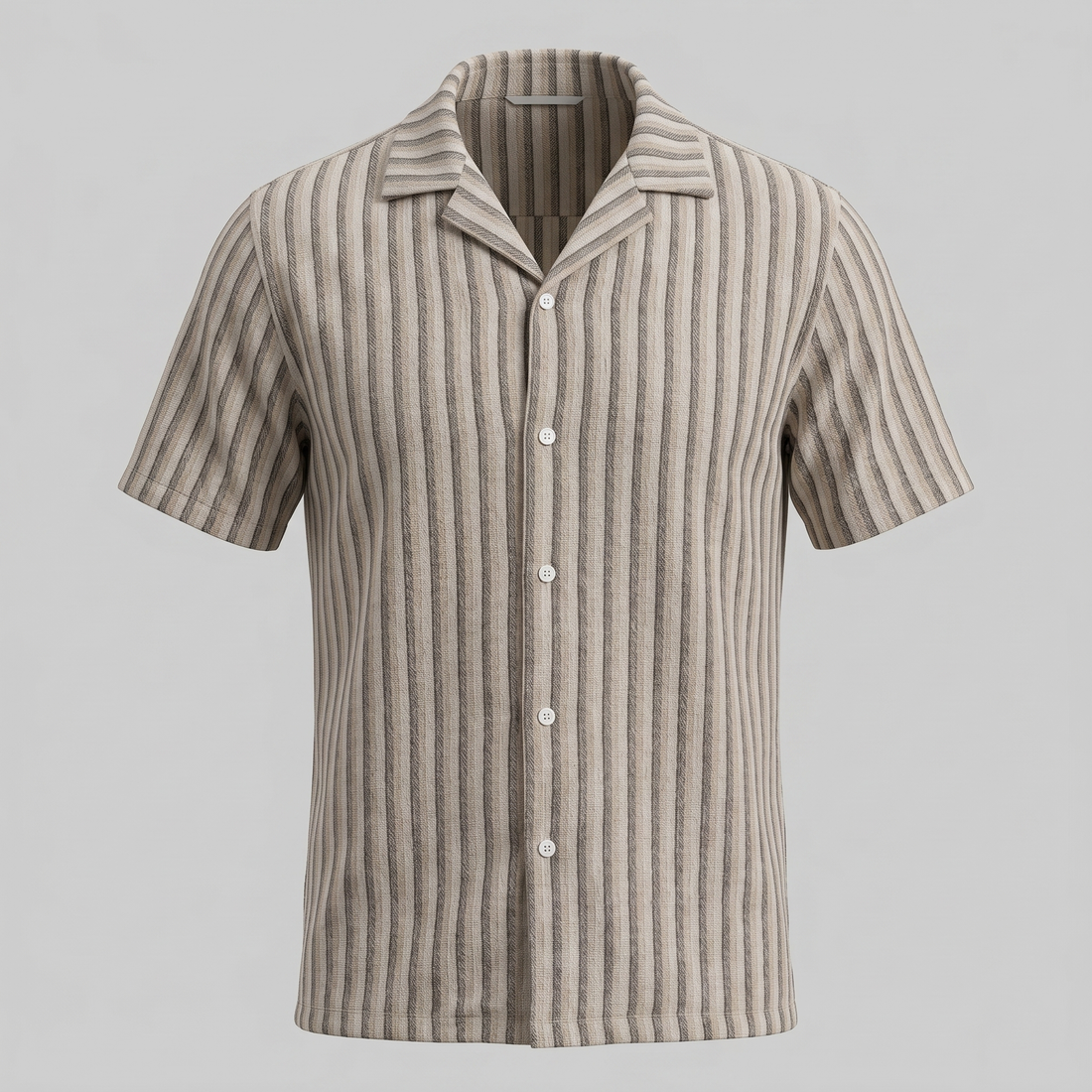 Men's Vertical Stripe Knit Resort Shirt