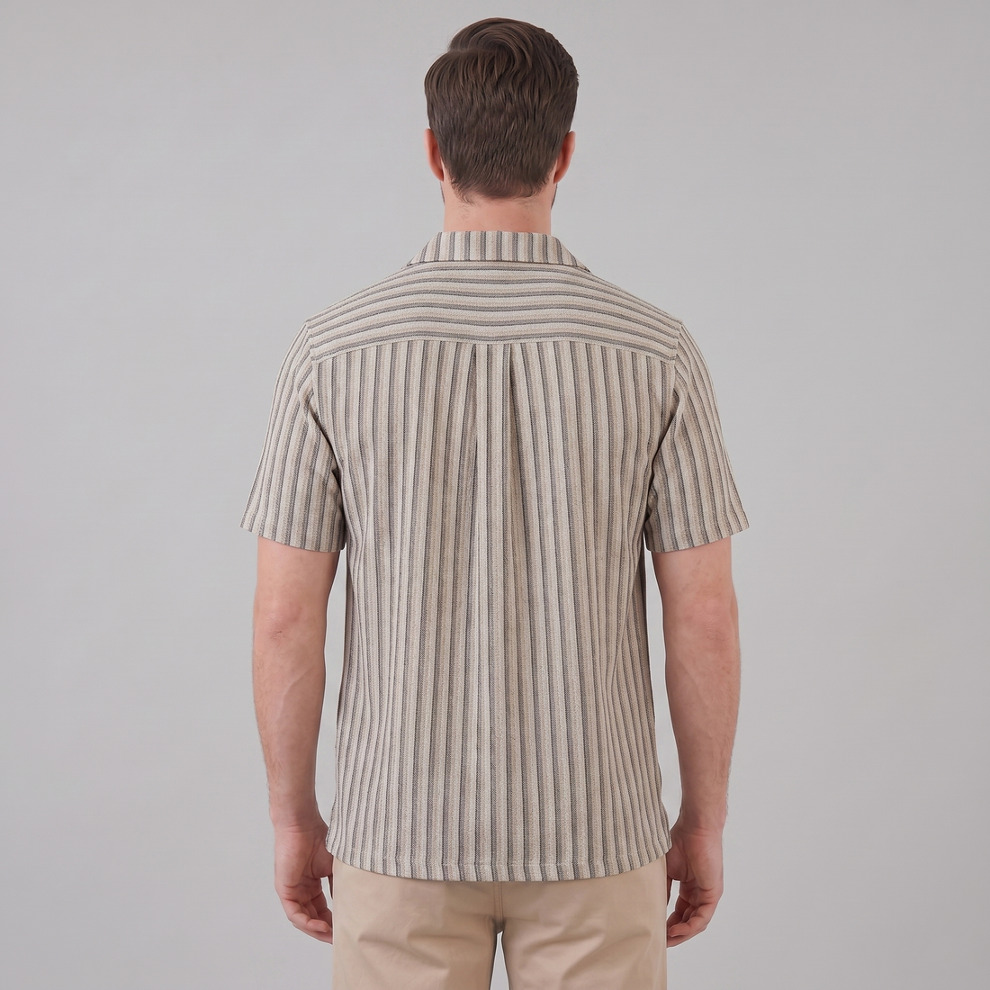 Men's Vertical Stripe Knit Resort Shirt