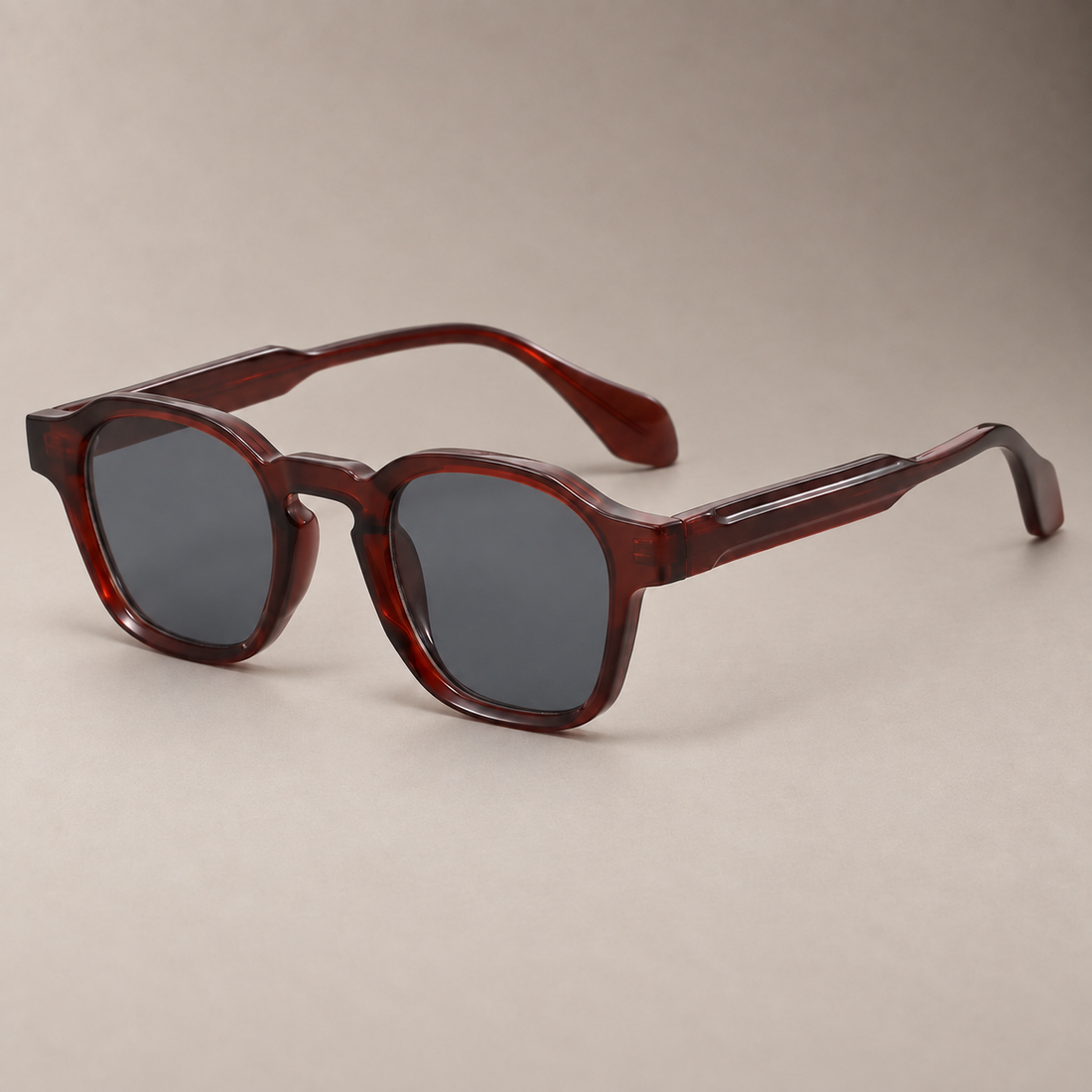 Men's Vintage Square Sunglasses with Dark Lenses