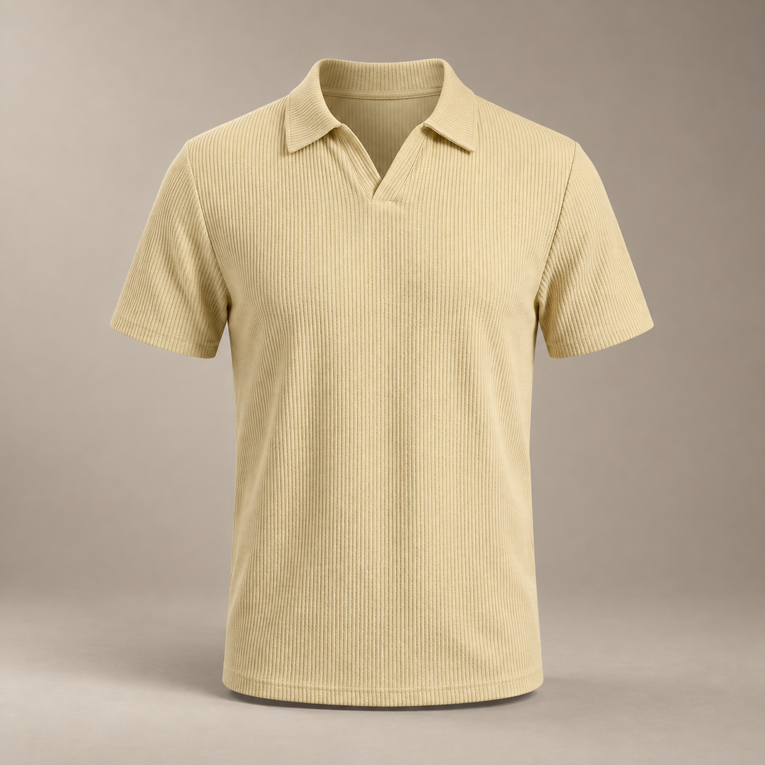 Men's Waffle Knit Open Collar Polo