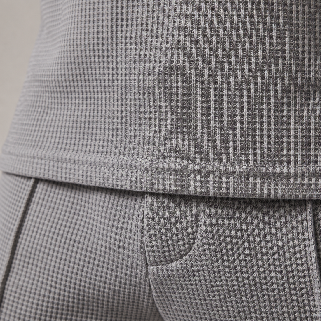 Men's Waffle Knit Polo and Shorts Set