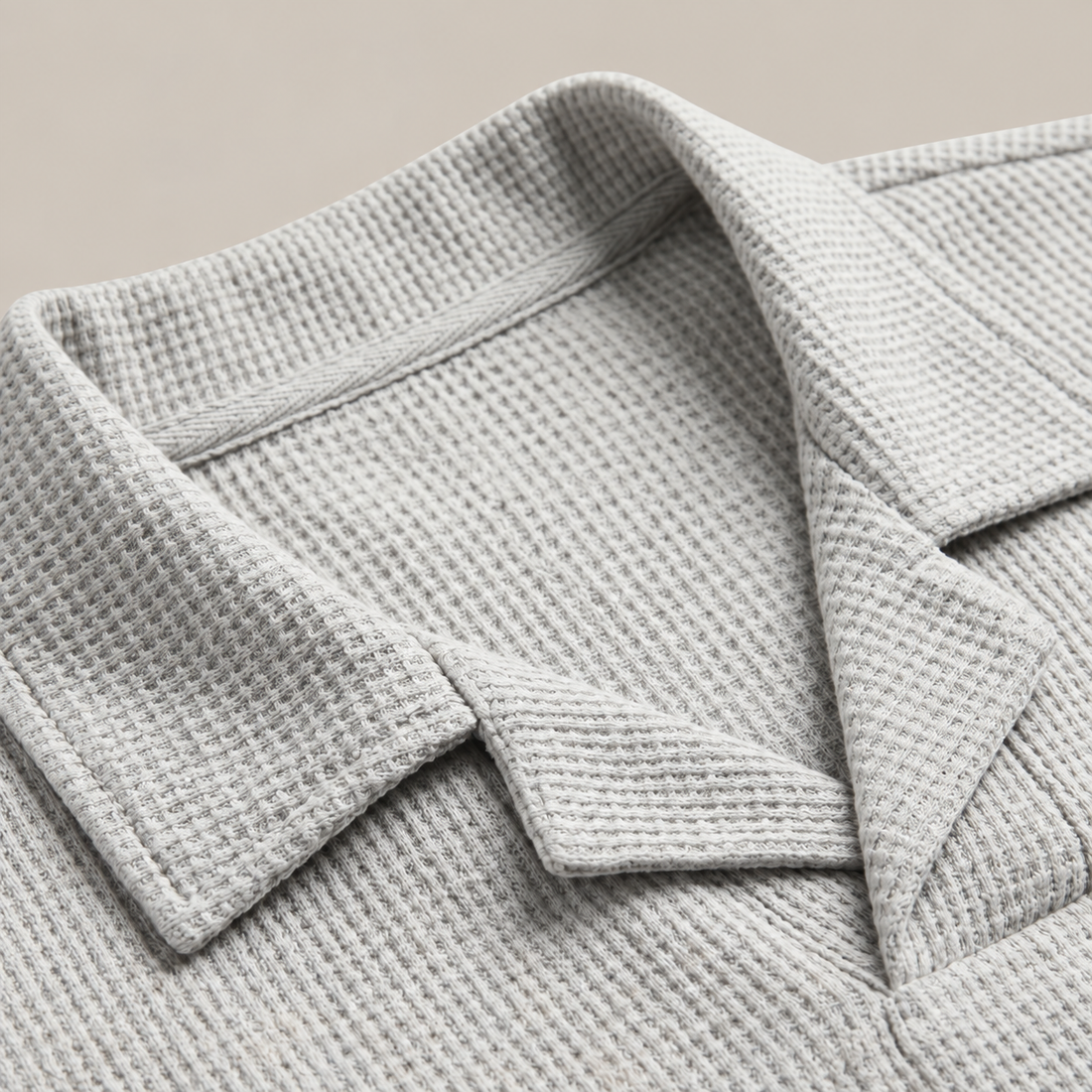 Men's Waffle Knit Polo and Shorts Set