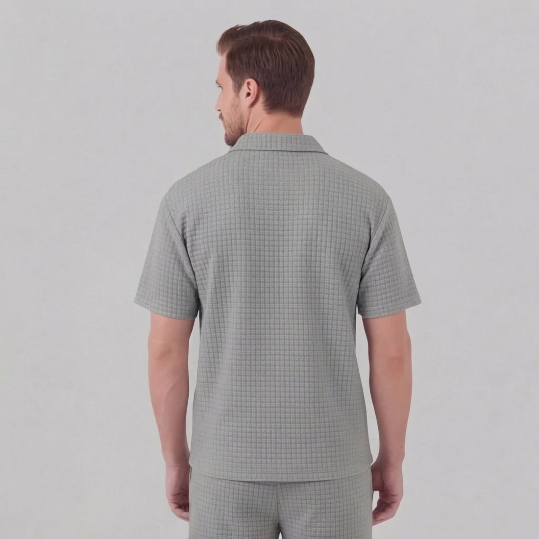 Men's Waffle Knit Short Outfit Summer Set
