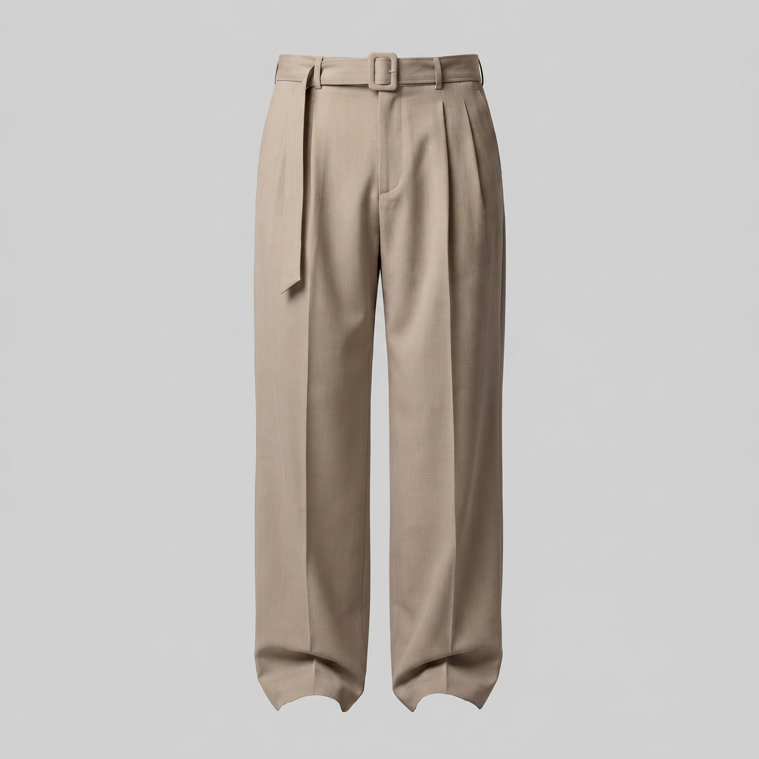 Men's Wide-Leg Belted Tailored Trousers