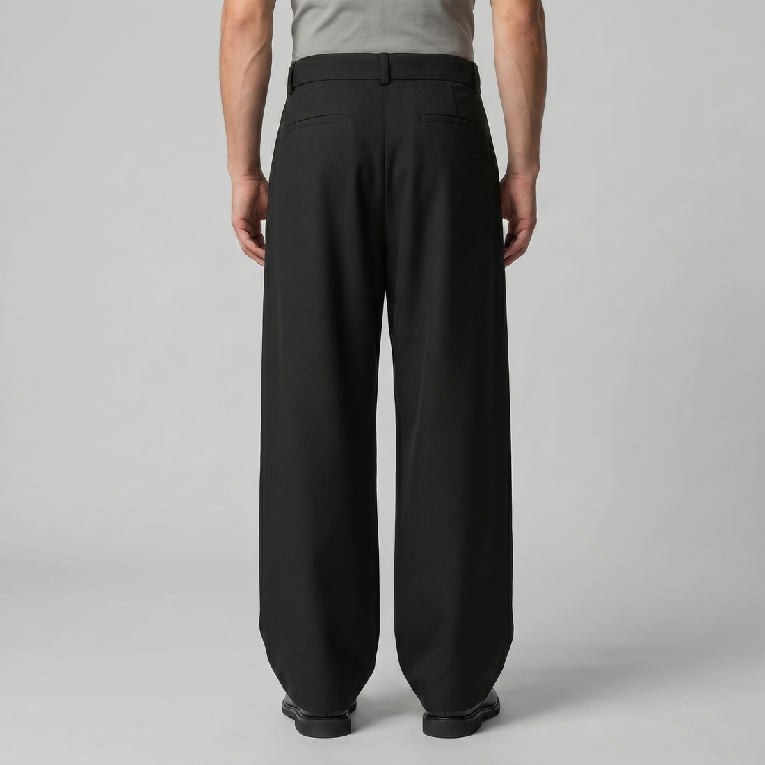 Men's Wide-Leg Belted Tailored Trousers