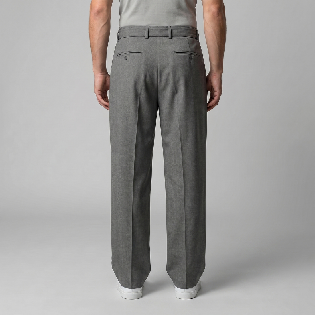 Men's Wide-Leg Belted Tailored Trousers