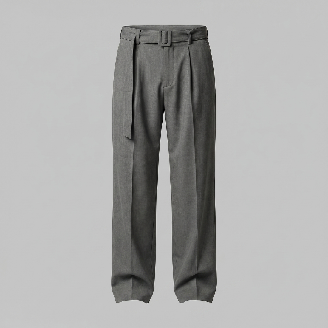 Men's Wide-Leg Belted Tailored Trousers
