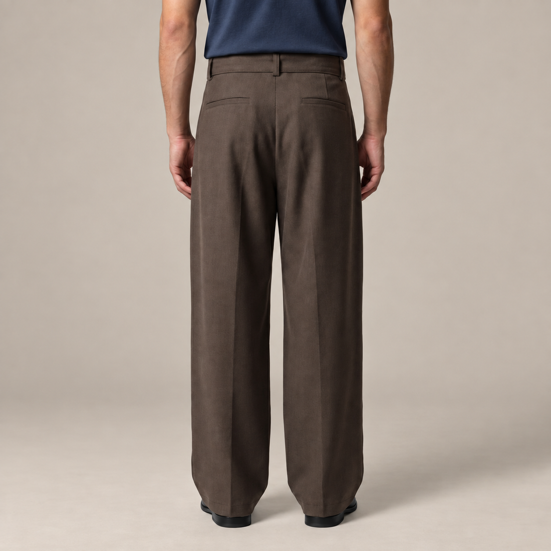 Men's Wide-Leg Belted Tailored Trousers