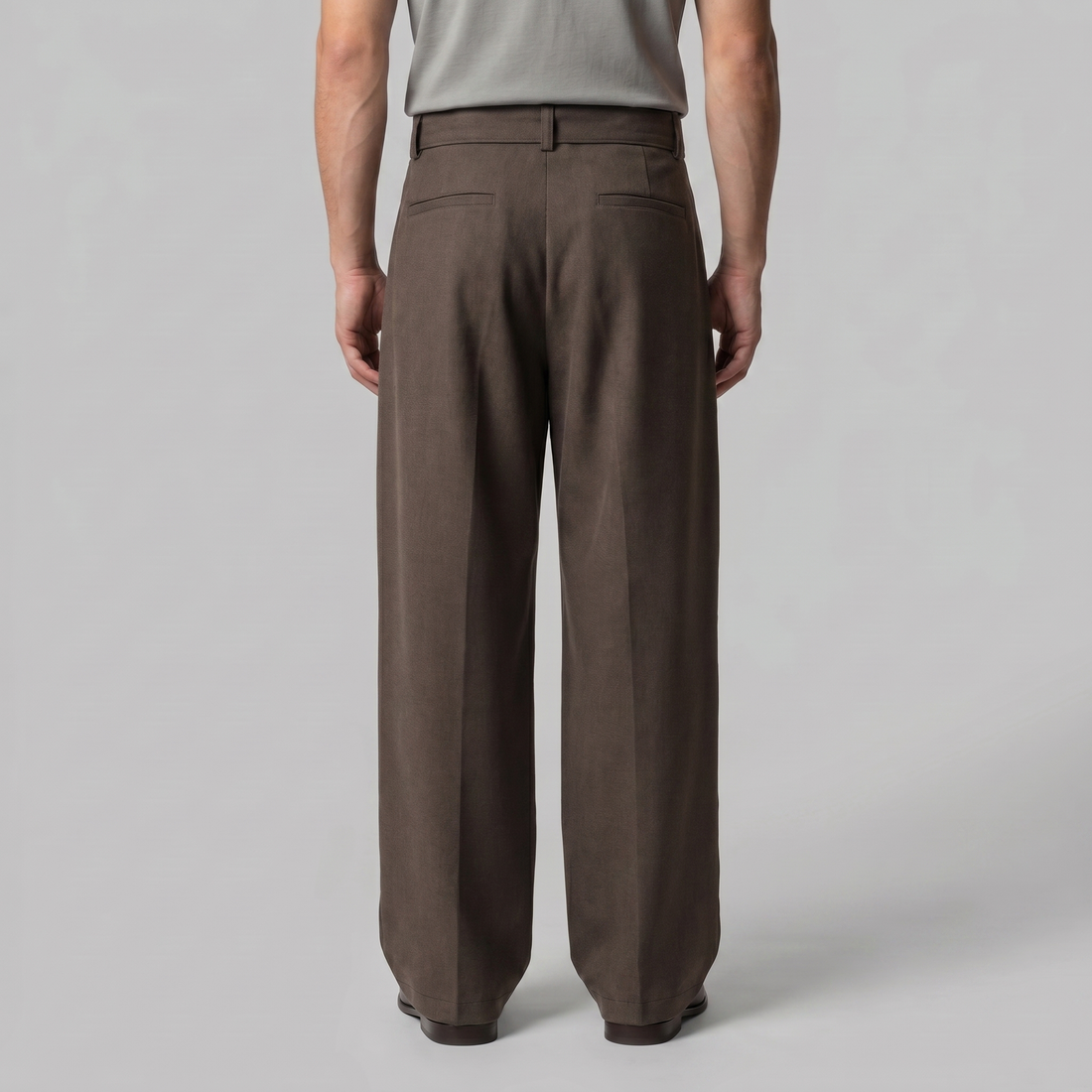 Men's Wide-Leg Belted Tailored Trousers