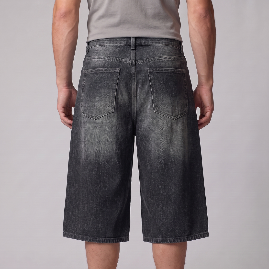 Men's Wide Leg Denim Shorts
