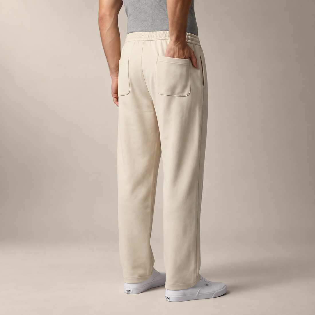 Men's Wide Leg Trousers with Drawstring