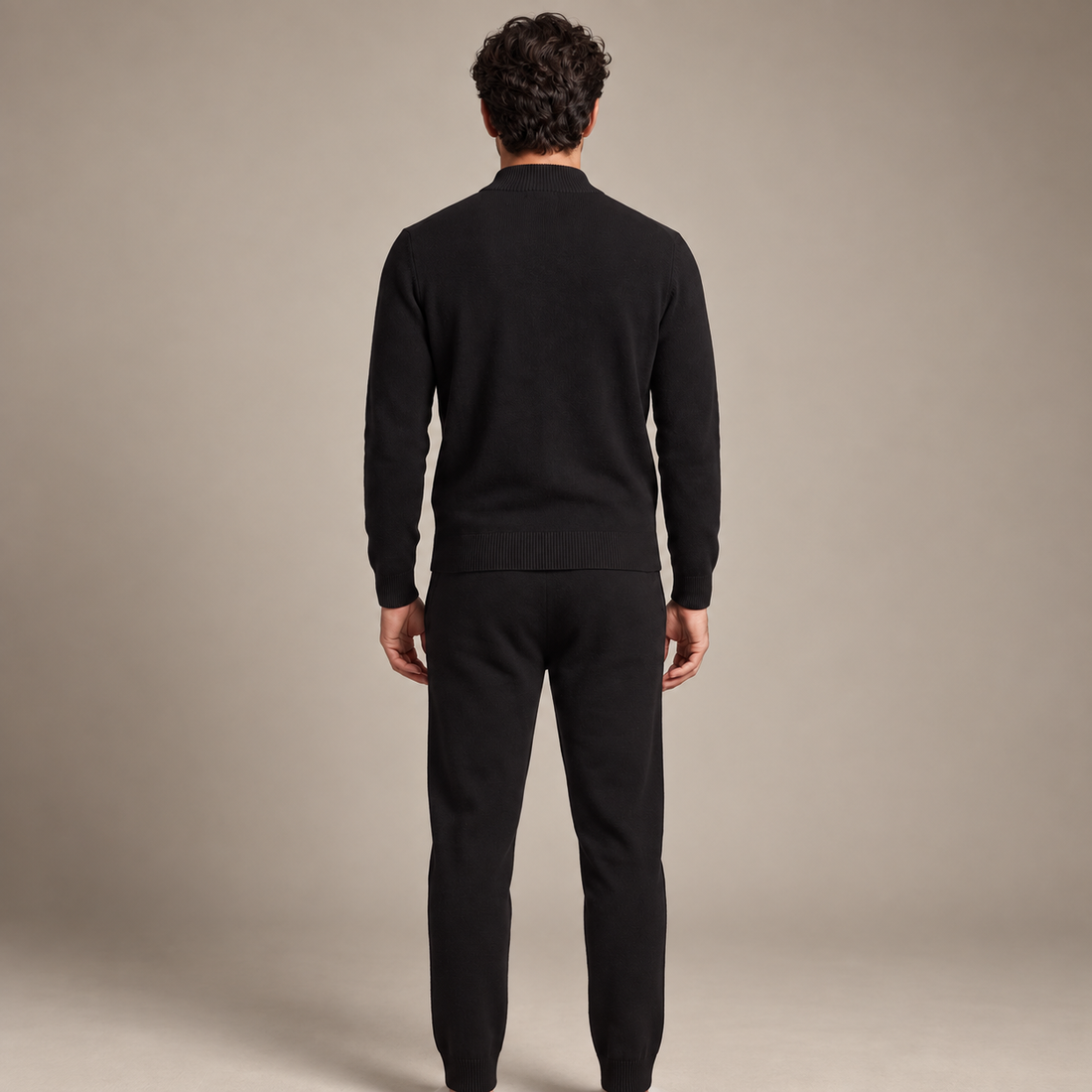Men's Wool Knit Zip Cardigan and Trouser Co-ord Set