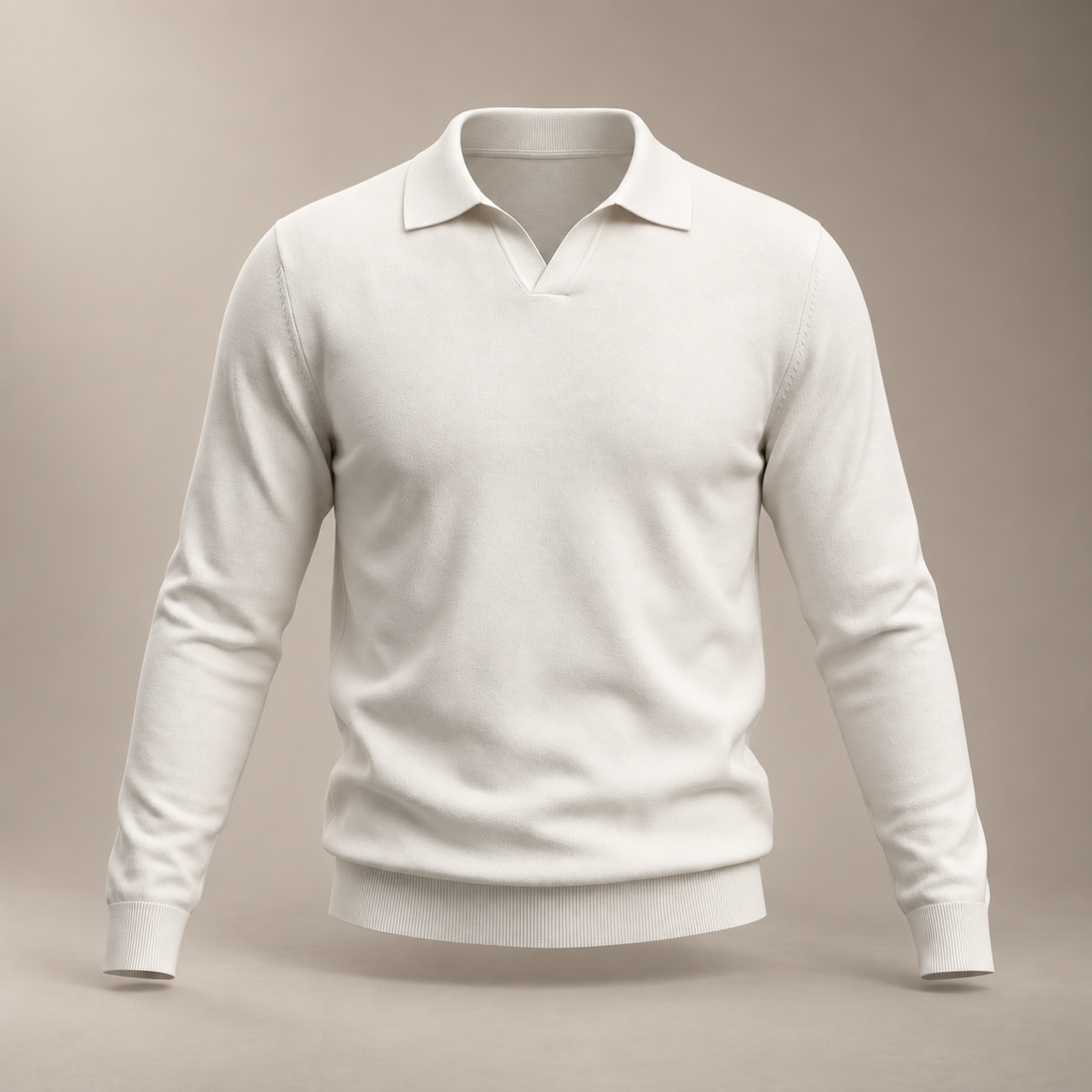 Men's Wool V-Neck Polo