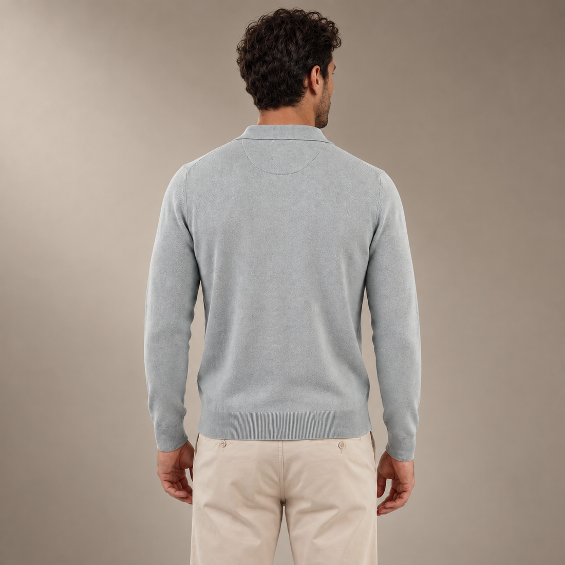 Men's Wool V-Neck Polo