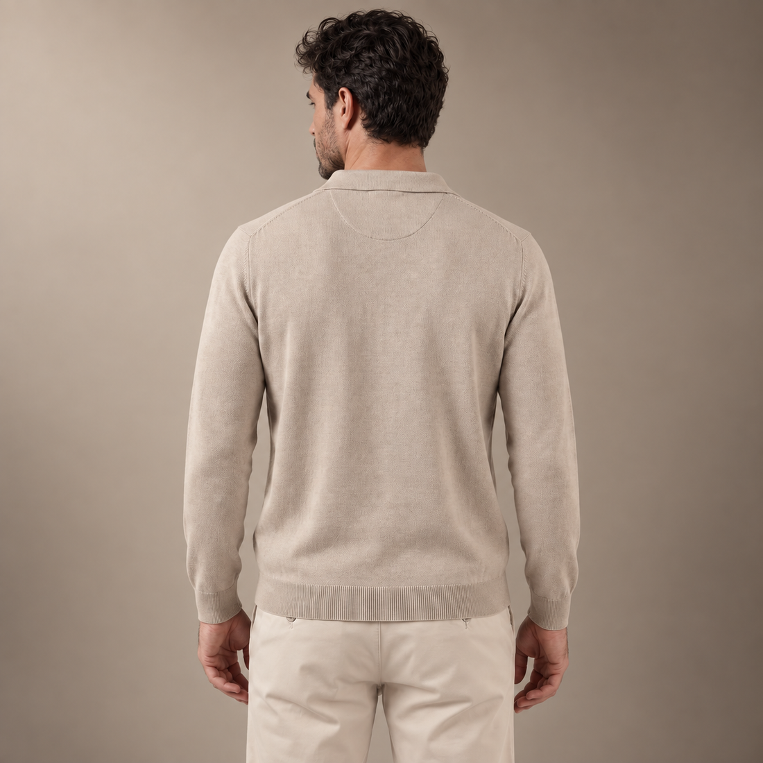 Men's Wool V-Neck Polo