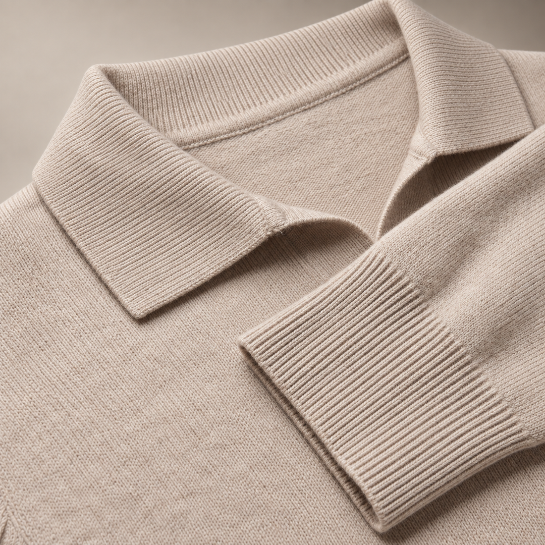 Men's Wool V-Neck Polo
