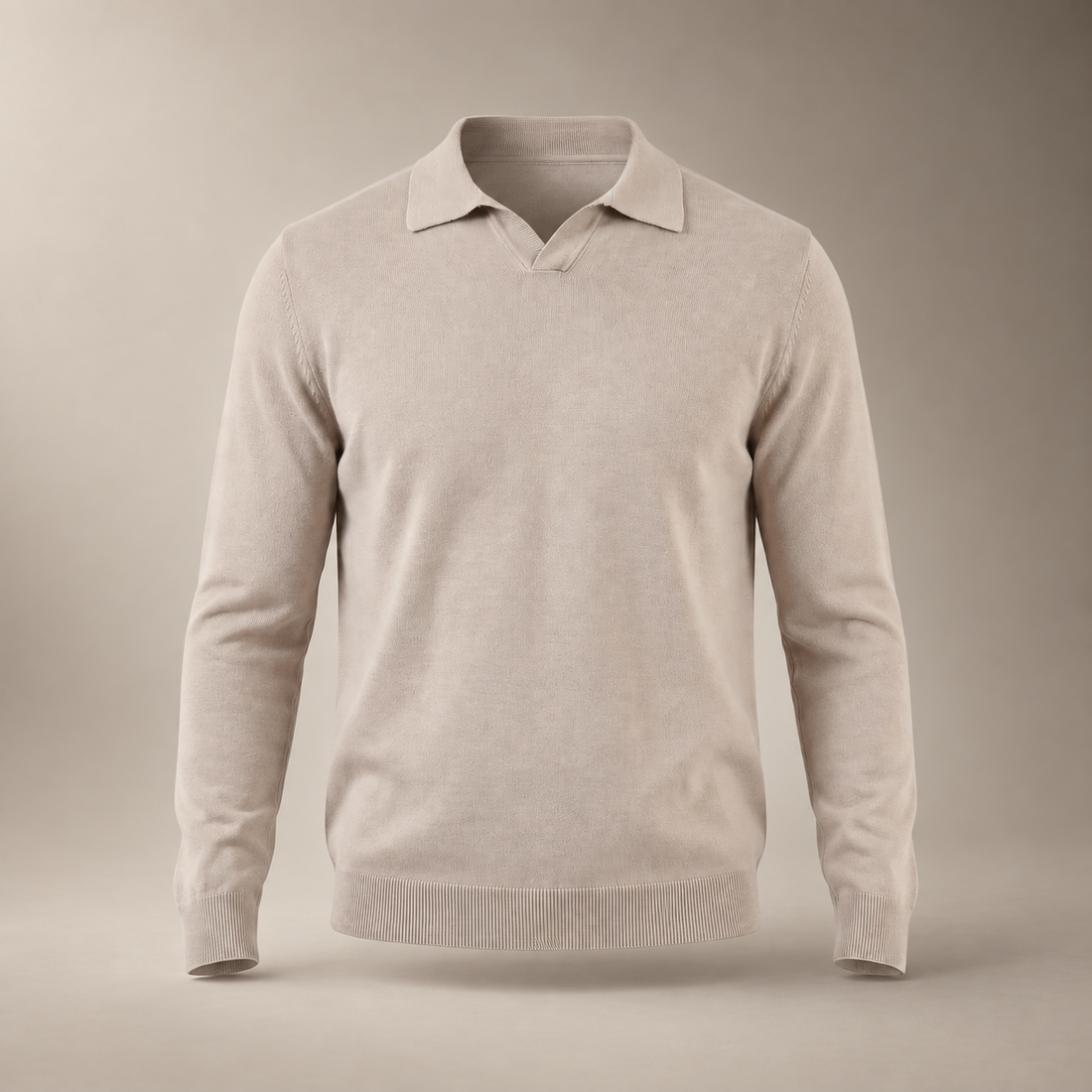 Men's Wool V-Neck Polo