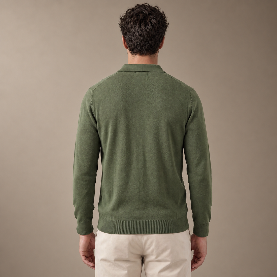 Men's Wool V-Neck Polo