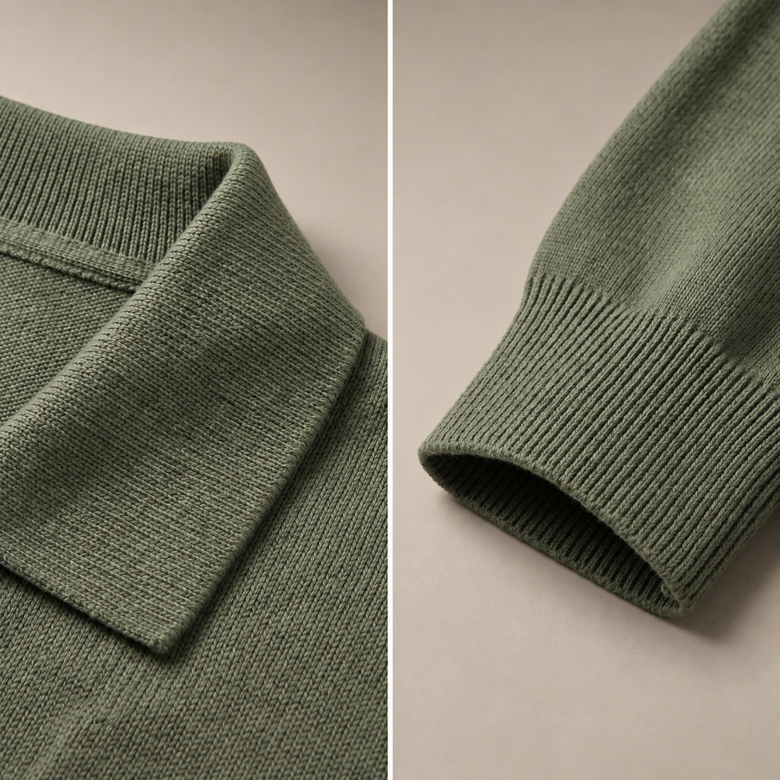Men's Wool V-Neck Polo