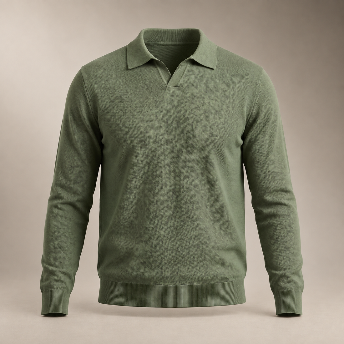 Men's Wool V-Neck Polo