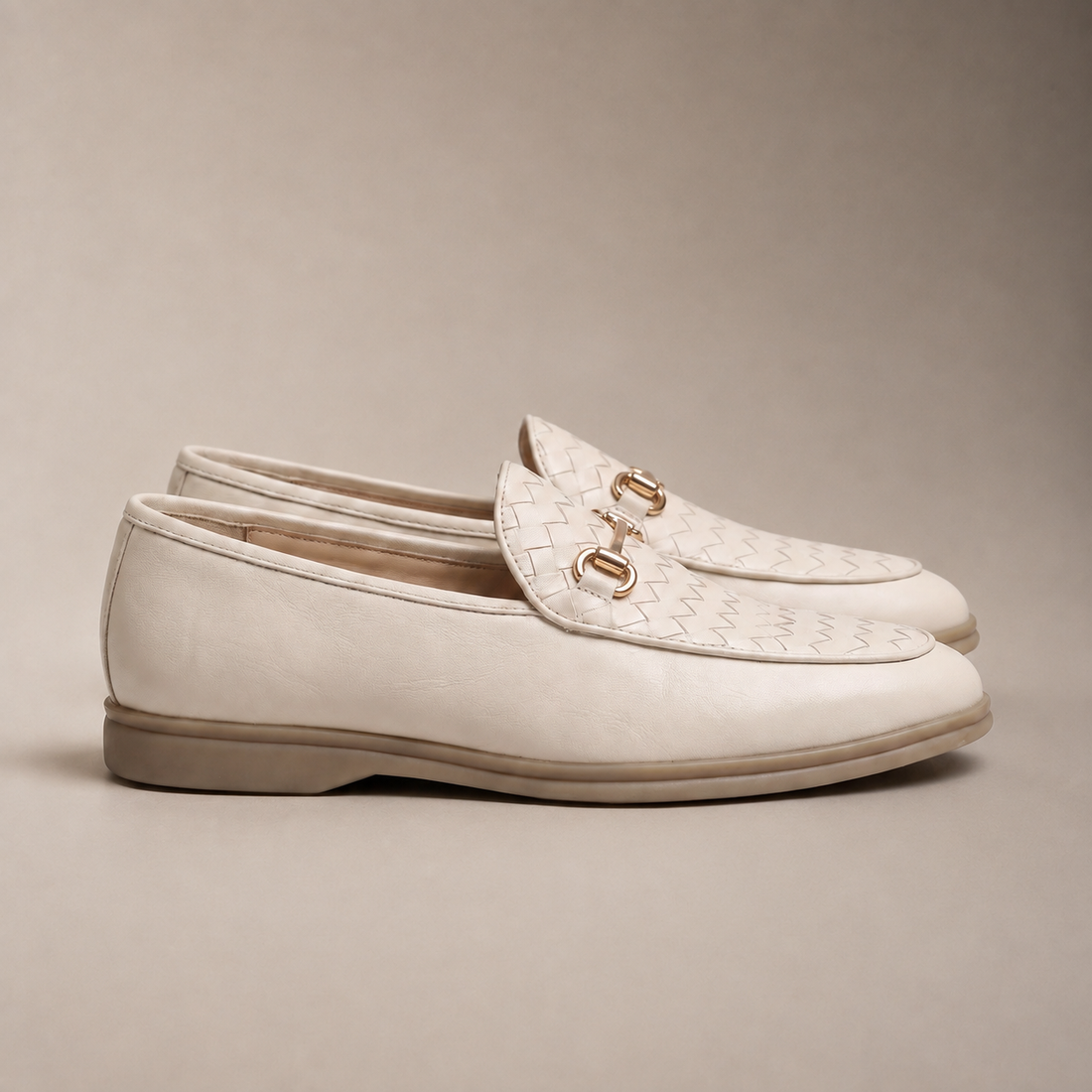 Men's Woven Leather Horsebit Loafers