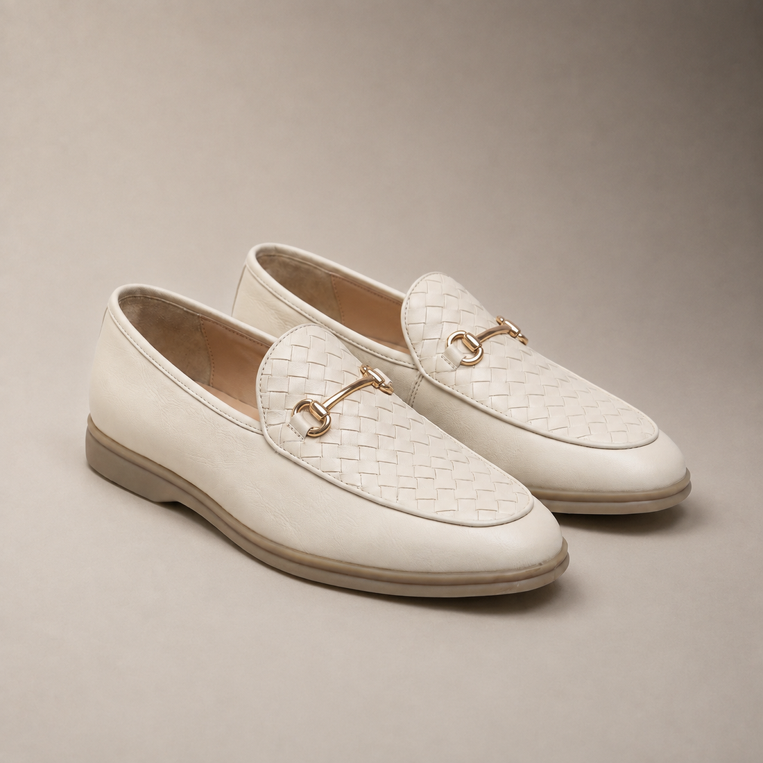 Men's Woven Leather Horsebit Loafers