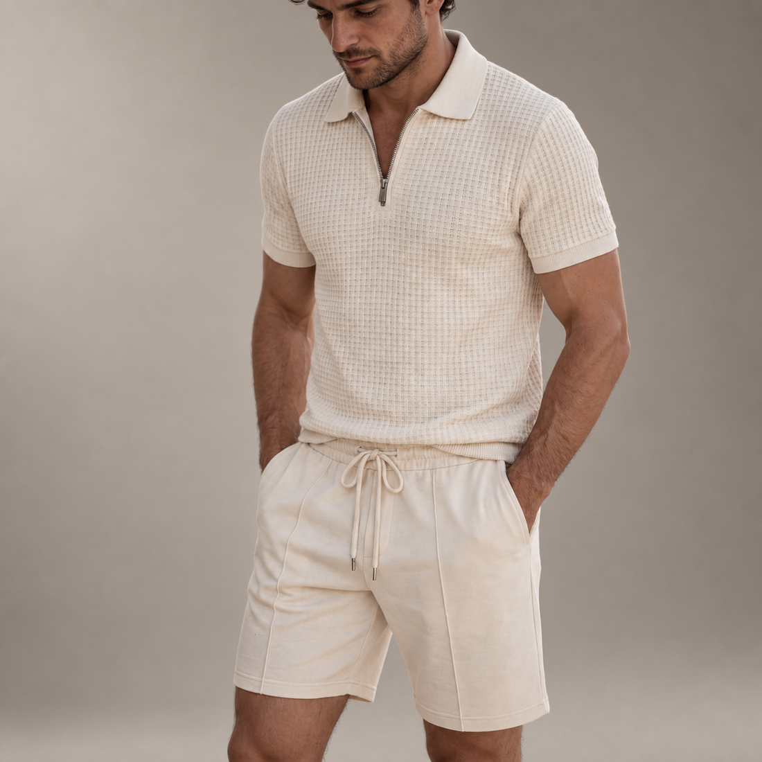 Men's Polo Shirt and Shorts Set
