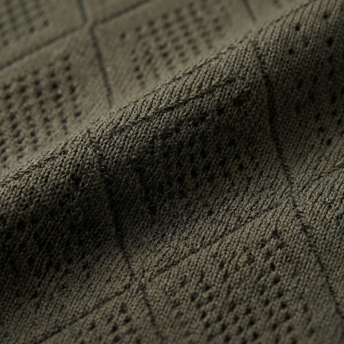 Men's Argyle Pointelle Summer Zip Polo