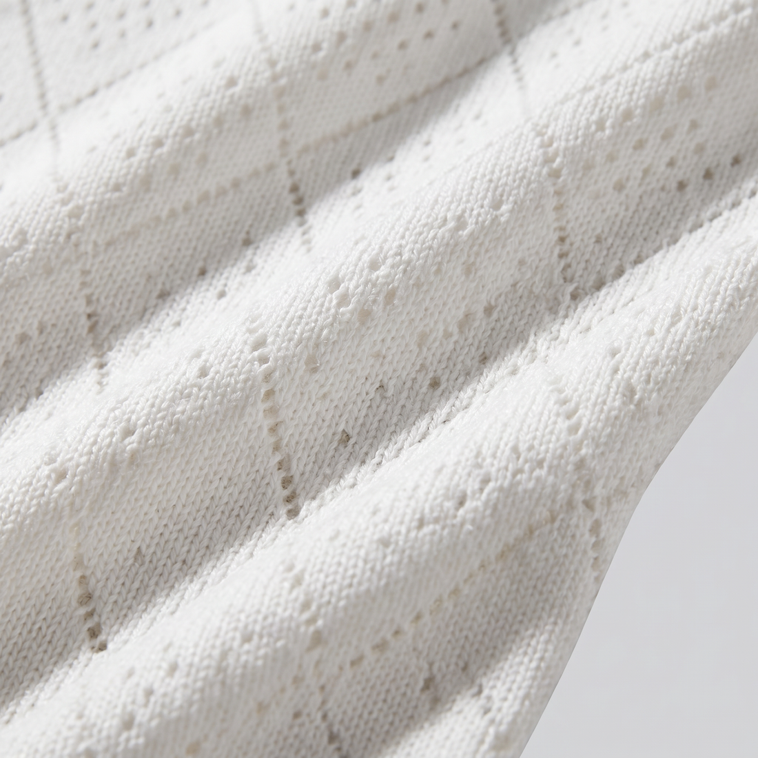 Men's Argyle Pointelle Summer Zip Polo