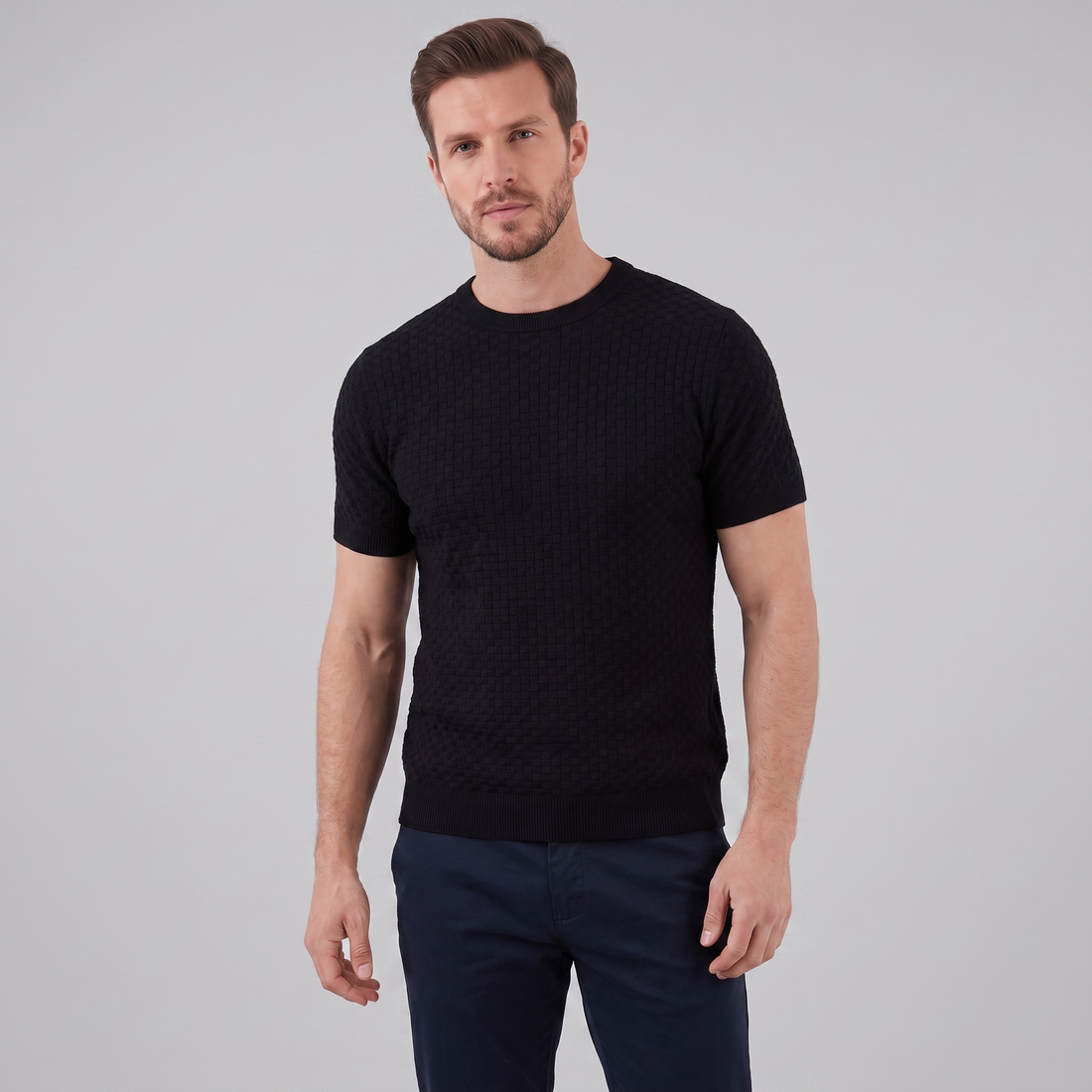 Men's Basket Weave Knit T-Shirt