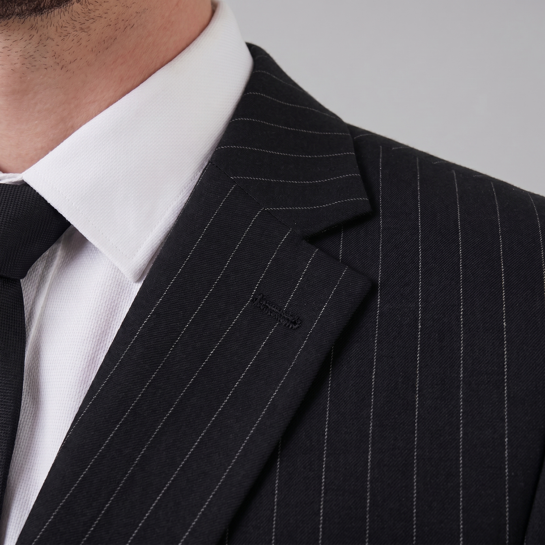 Men's Business Striped Blazer Suit Set