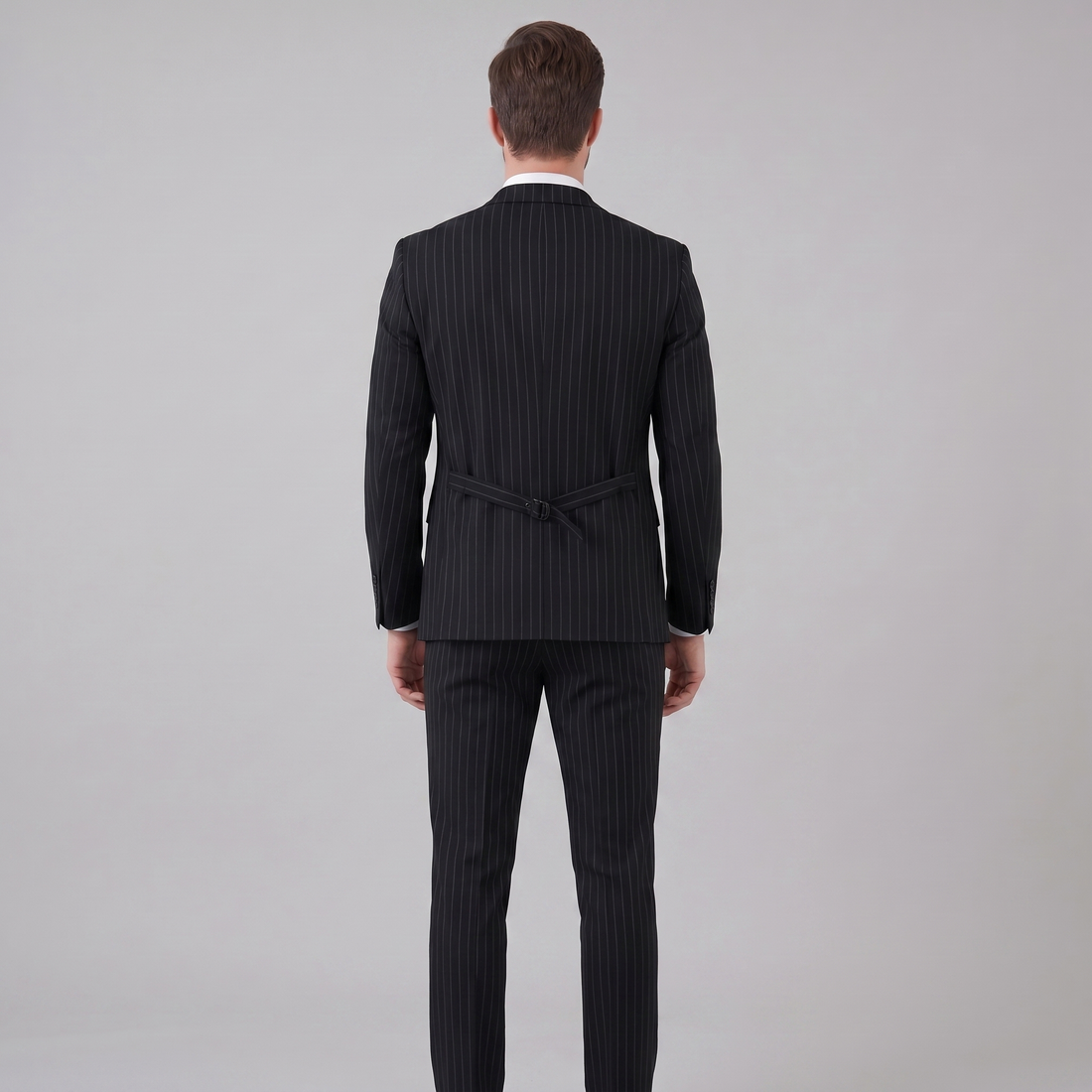 Men's Business Striped Blazer Suit Set