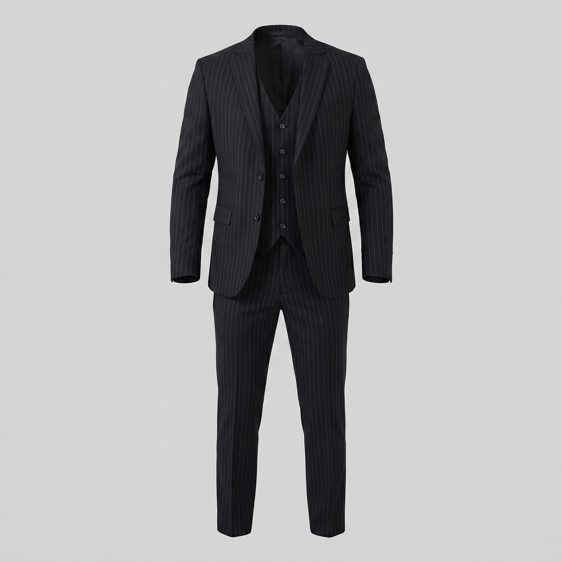 Men's Business Striped Blazer Suit Set
