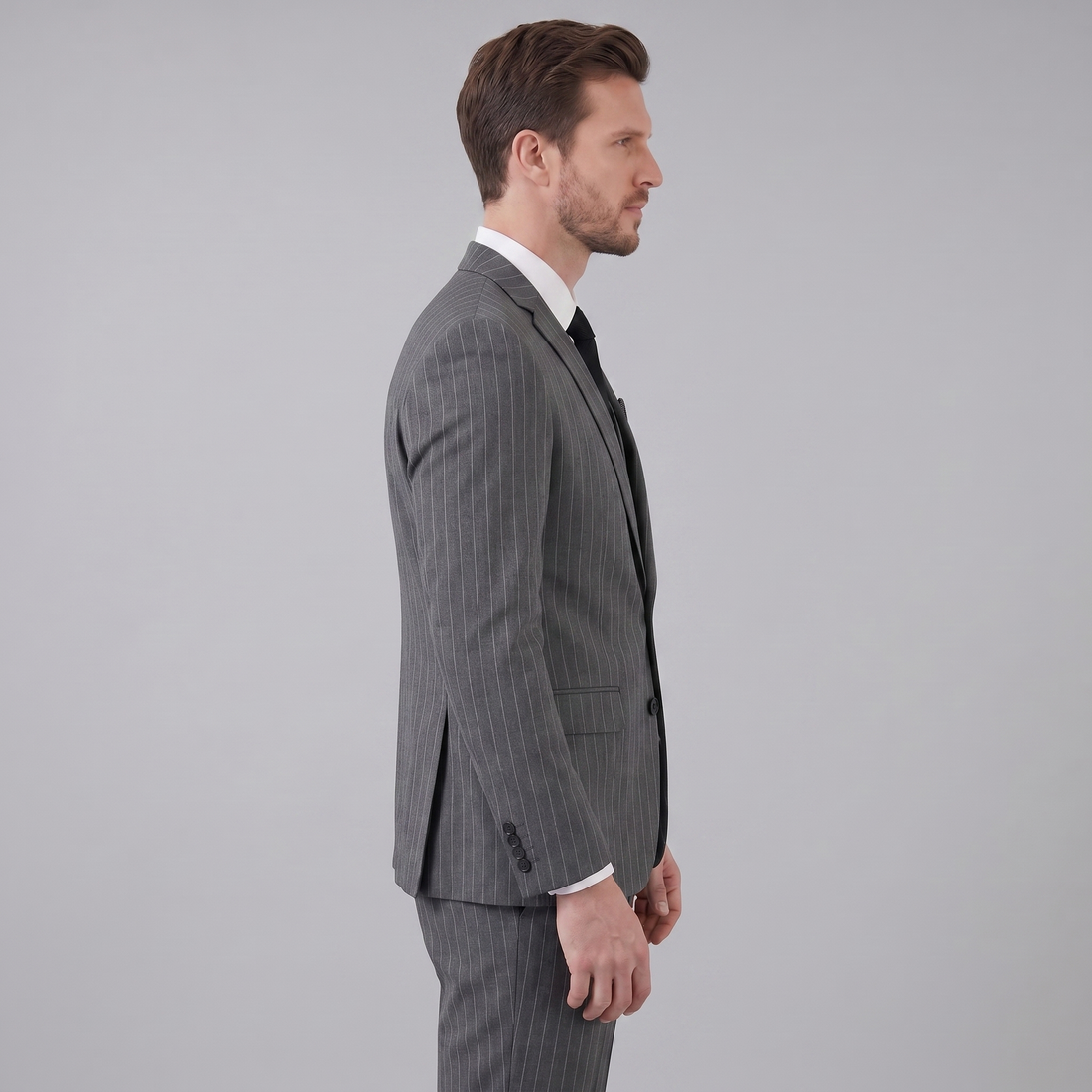 Men's Business Striped Blazer Suit Set