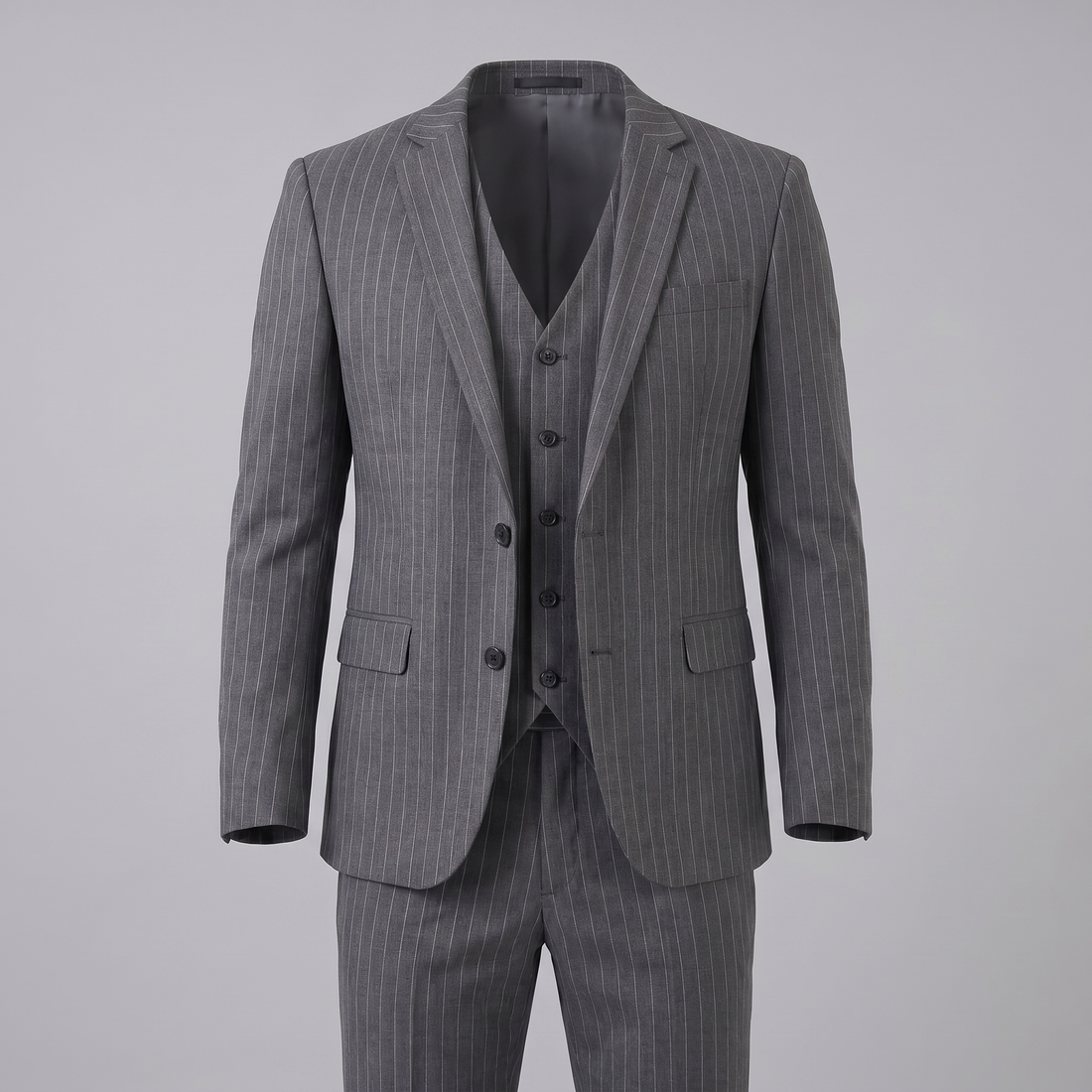 Men's Business Striped Blazer Suit Set