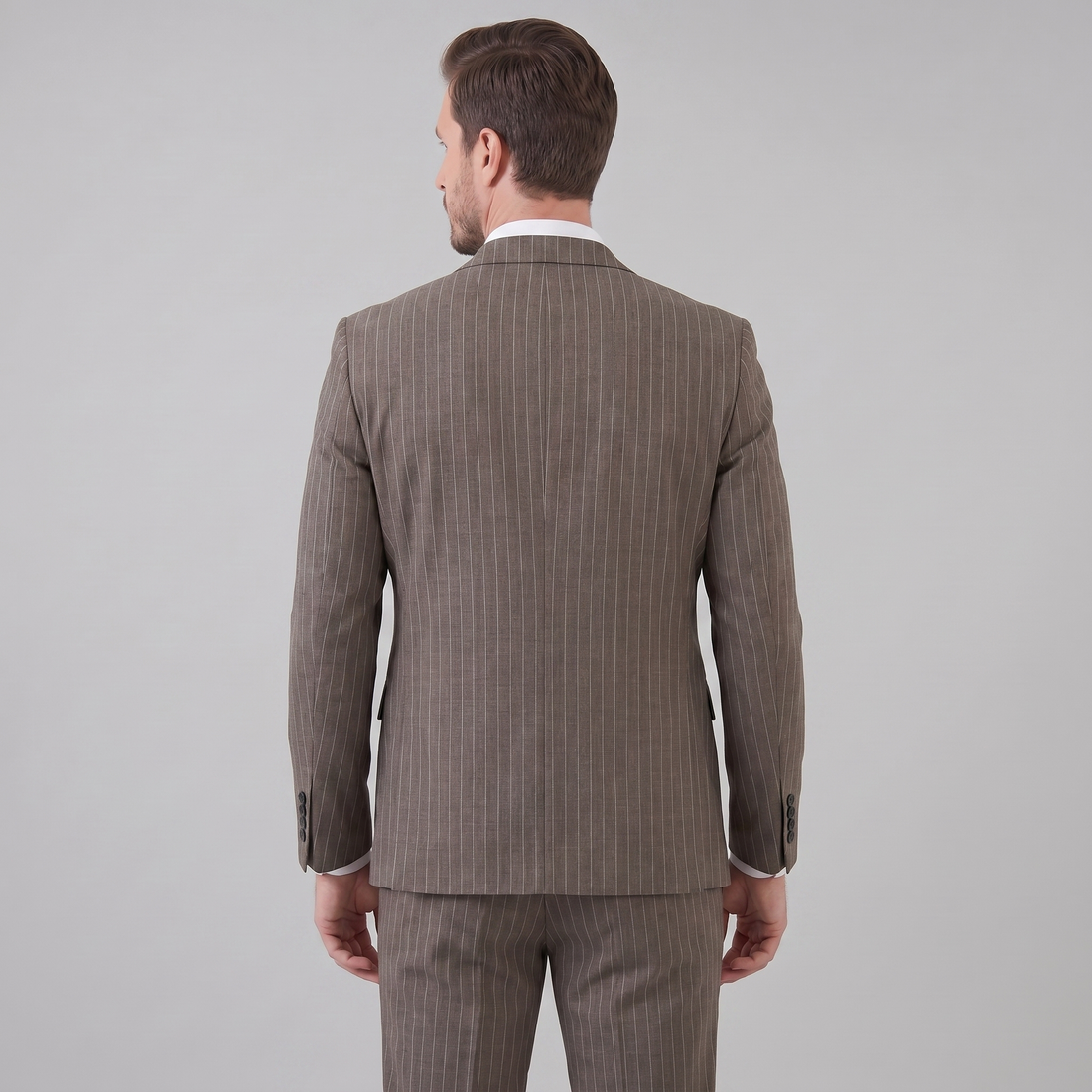 Men's Business Striped Blazer Suit Set
